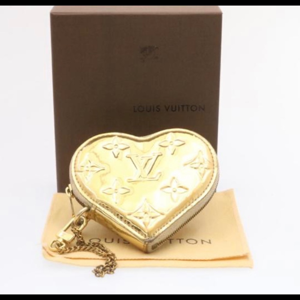 Louis Vuitton Gold Porte Miroir Monnaie Coeur Coin Purse